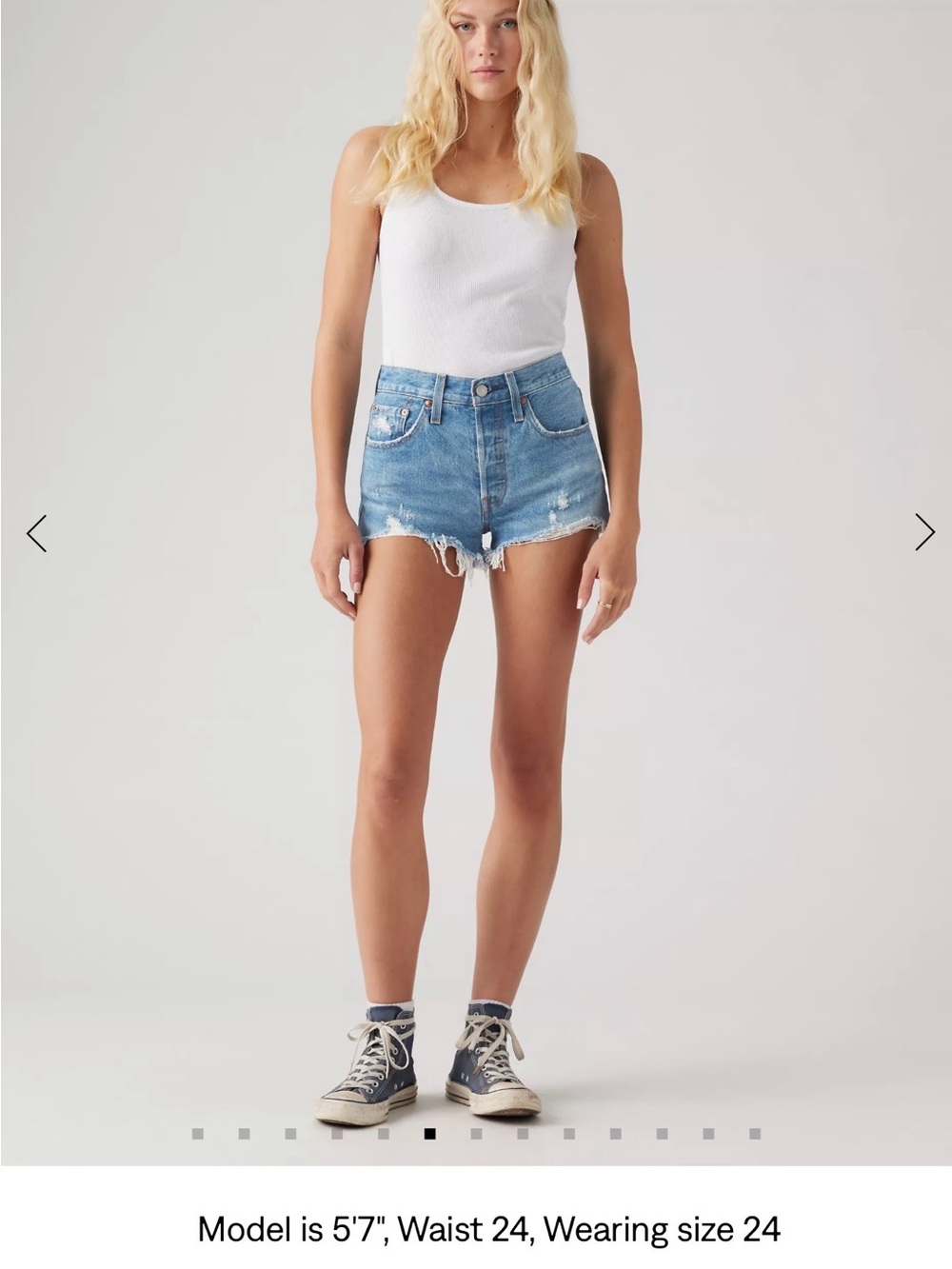 Levi's Premium 501® Original Fit High Rise Women's Shorts in Medium Wash Blue